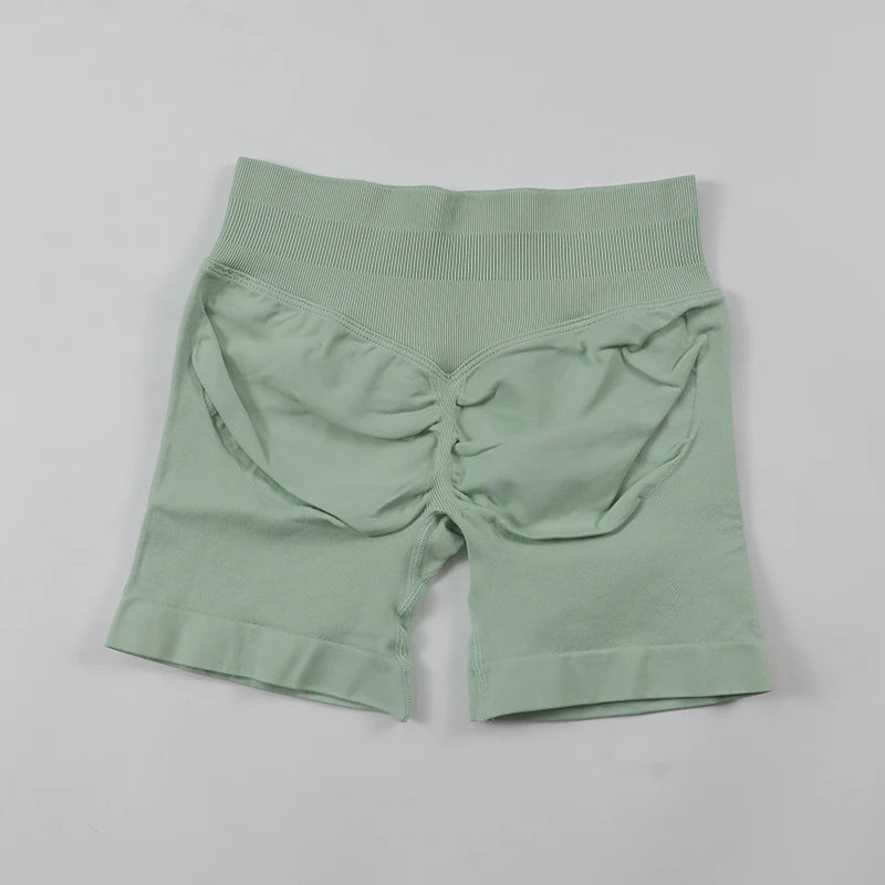 "Muscle Forge™ Sculpt Impact Shorts – Ribbed Waistband, Seamless Scrunch Bum, High Stretch Workout & Running Shorts