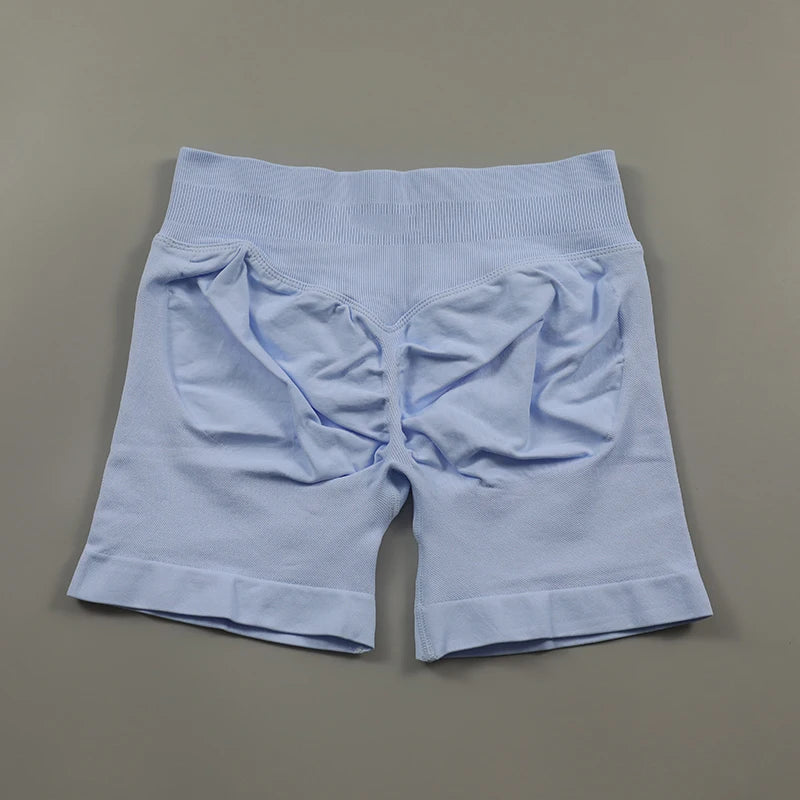 "Muscle Forge™ Sculpt Impact Shorts – Ribbed Waistband, Seamless Scrunch Bum, High Stretch Workout & Running Shorts