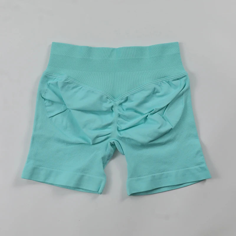 "Muscle Forge™ Sculpt Impact Shorts – Ribbed Waistband, Seamless Scrunch Bum, High Stretch Workout & Running Shorts