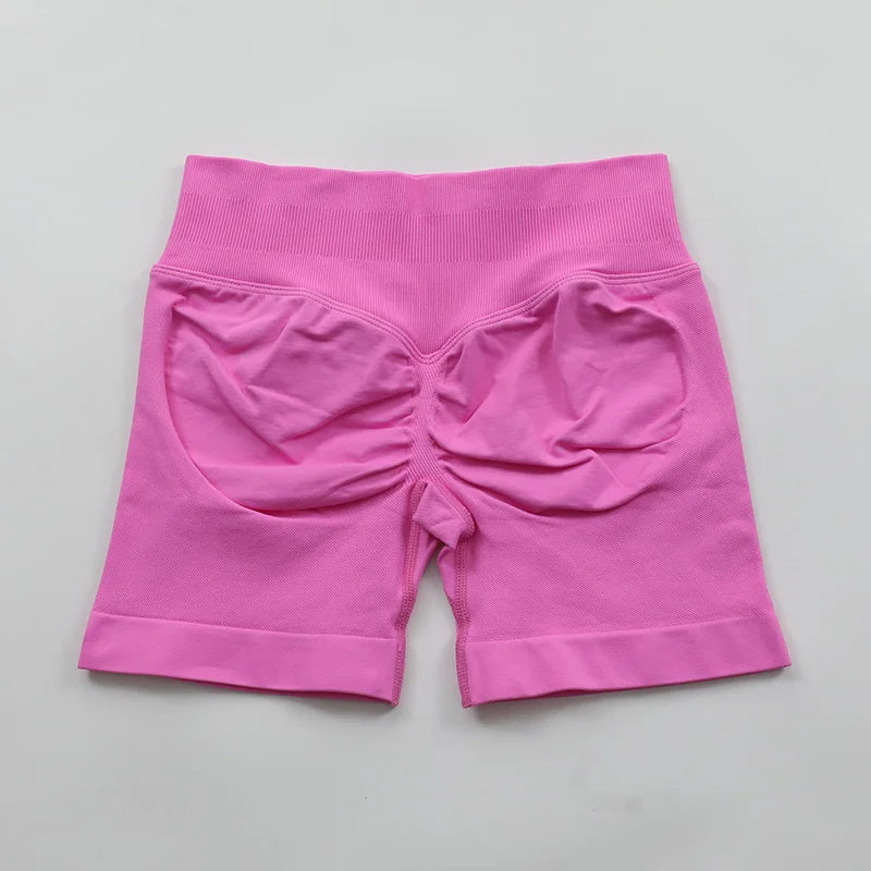 "Muscle Forge™ Sculpt Impact Shorts – Ribbed Waistband, Seamless Scrunch Bum, High Stretch Workout & Running Shorts