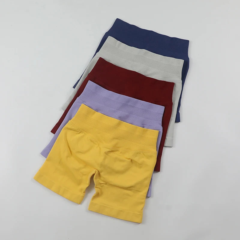 "Muscle Forge™ Sculpt Impact Shorts – Ribbed Waistband, Seamless Scrunch Bum, High Stretch Workout & Running Shorts