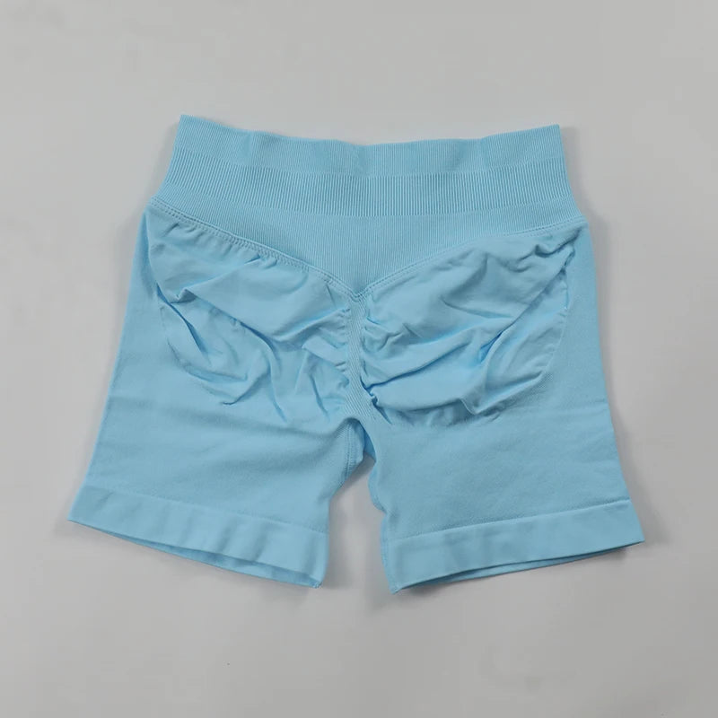 "Muscle Forge™ Sculpt Impact Shorts – Ribbed Waistband, Seamless Scrunch Bum, High Stretch Workout & Running Shorts