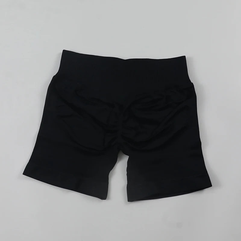"Muscle Forge™ Sculpt Impact Shorts – Ribbed Waistband, Seamless Scrunch Bum, High Stretch Workout & Running Shorts