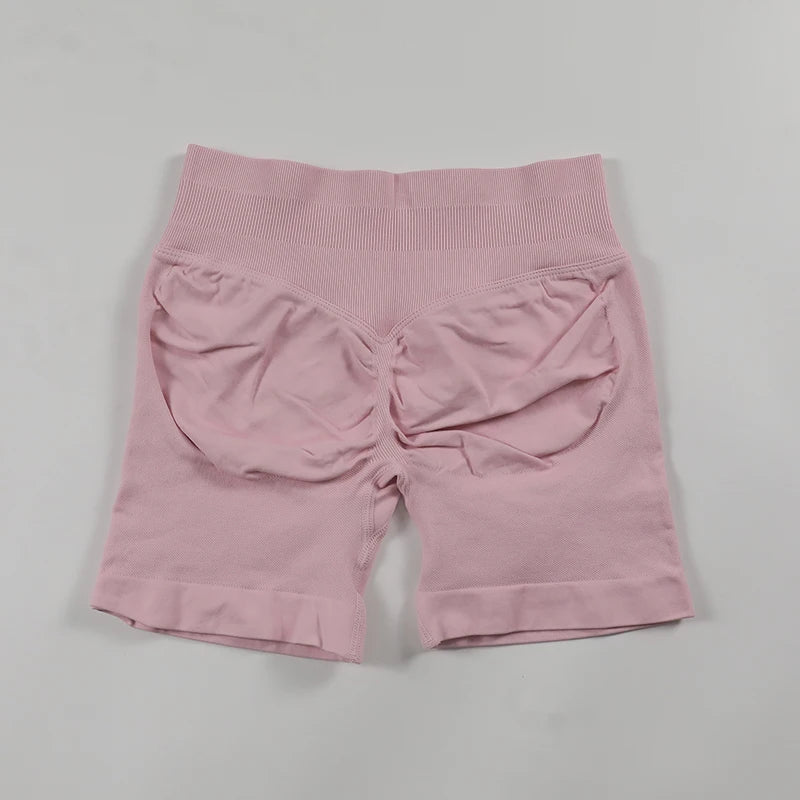 "Muscle Forge™ Sculpt Impact Shorts – Ribbed Waistband, Seamless Scrunch Bum, High Stretch Workout & Running Shorts