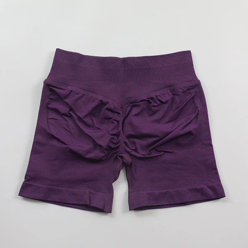 "Muscle Forge™ Sculpt Impact Shorts – Ribbed Waistband, Seamless Scrunch Bum, High Stretch Workout & Running Shorts