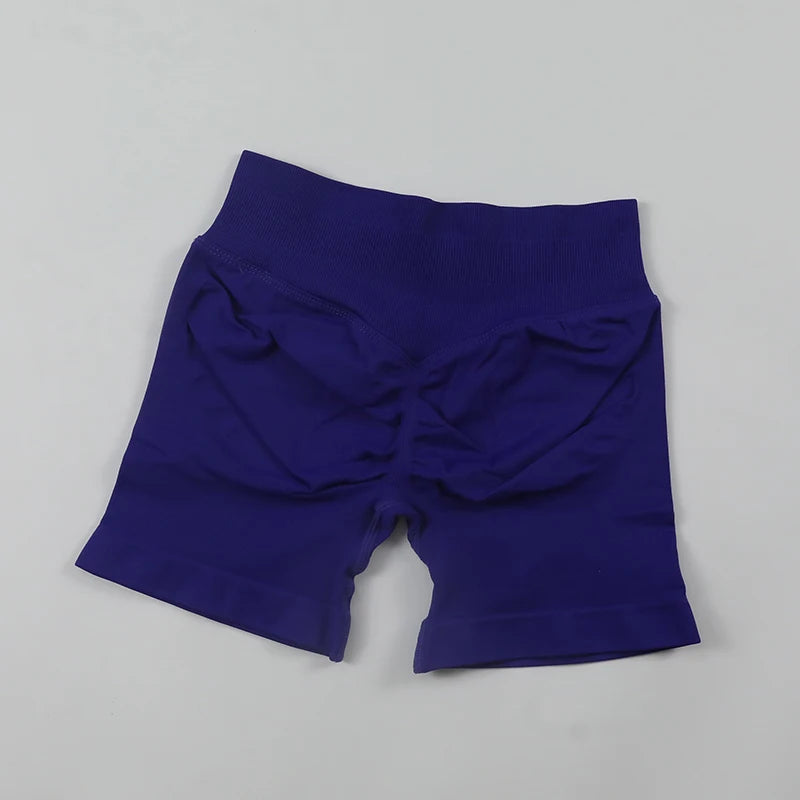 "Muscle Forge™ Sculpt Impact Shorts – Ribbed Waistband, Seamless Scrunch Bum, High Stretch Workout & Running Shorts